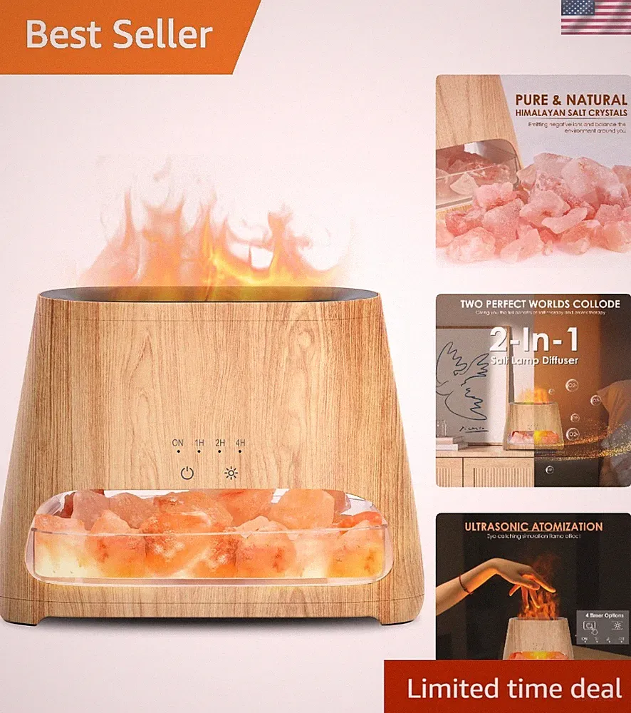 2-in-1 Himalayan Salt Lamp & Essential Oil Diffuser - Aromatherapy & Wellness