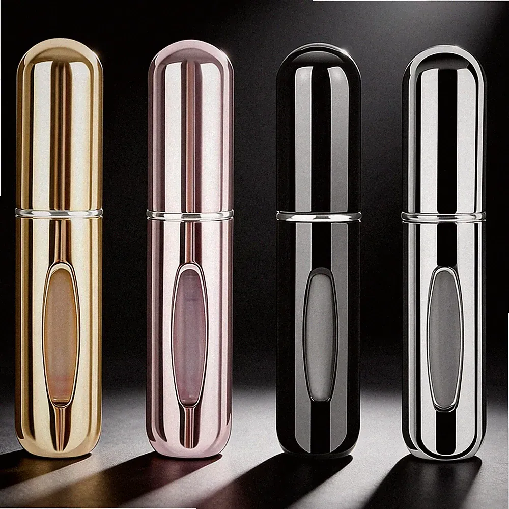4pcs 5ml Electroplated Aluminum Bottom Filling Perfume Atomizer Spray Bottles