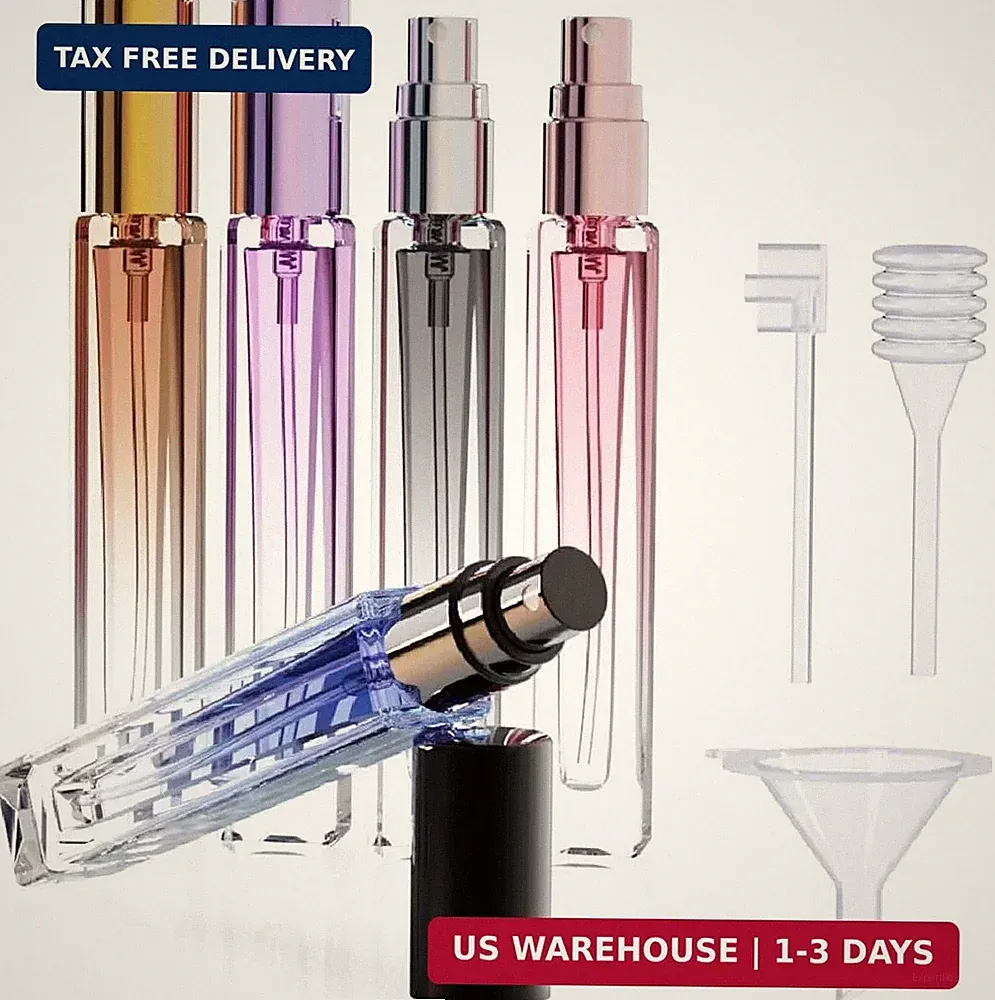5PCS 10Ml Glass Refillable Travel Perfume Atomizer Bottles,Mini Empty Cologne Sp