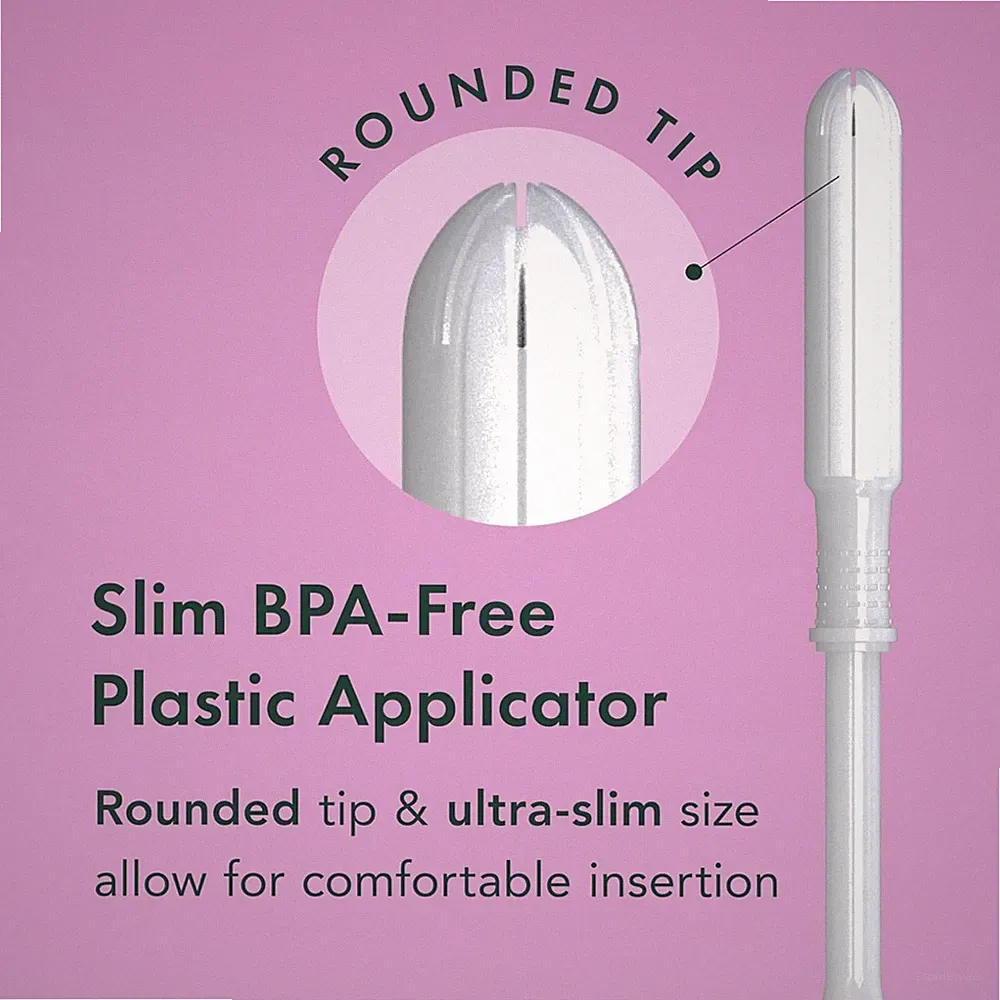 BPA-Free Slim Applicator Tampons, Leak Locker Technology