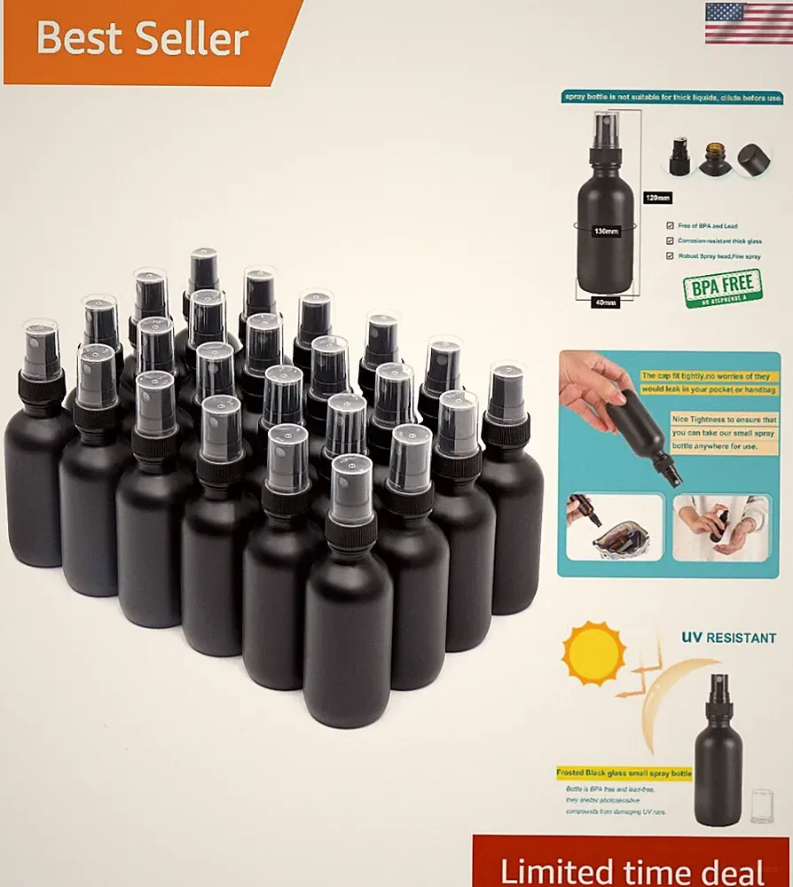 Glass Small Spray Bottle 2 oz 24 Packs,Fine Mist Sprayer Small Clear Bottles,...