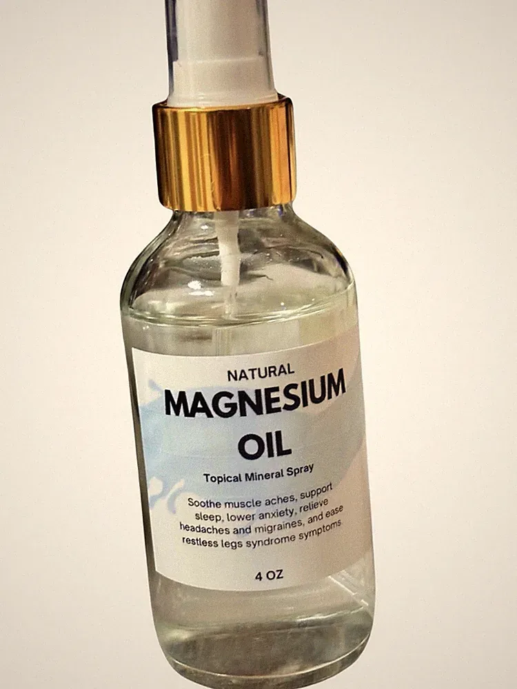 Natural Magnesium Oil Body Spray.Pain Relief. Sleep Support - 4 oz. Daily