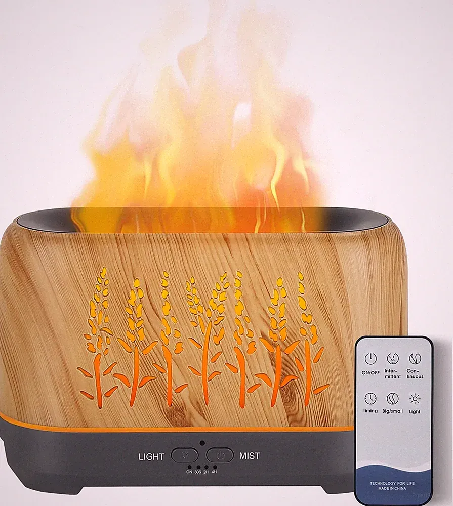 NEWYID Essential Oil Diffuser, 240Ml Ultrasonic Flame Oil Diffuser, 3 Mist Mode