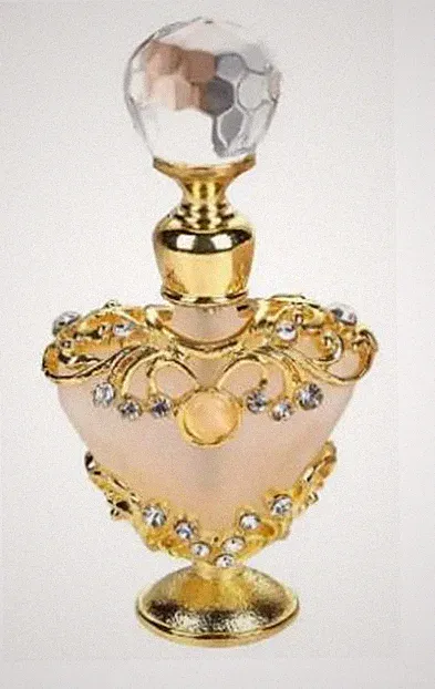PERFUME BOTTLE-Crystal Rhinestone & Golden Metal Base, BPA-Free, Perfume