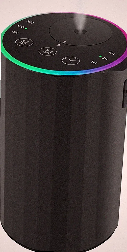 Waterless Essential Oil Diffuser, 7 Colors LED Light, Battery Powered Mini Scent